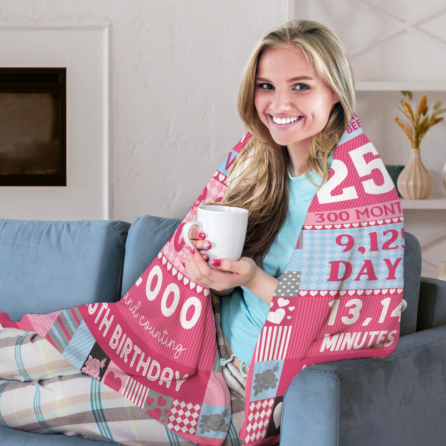 You Have Been Loved For 25 Years - Personalized 25th Birthday gift For 25 Year Old Woman - Custom Blanket - MyMindfulGifts
