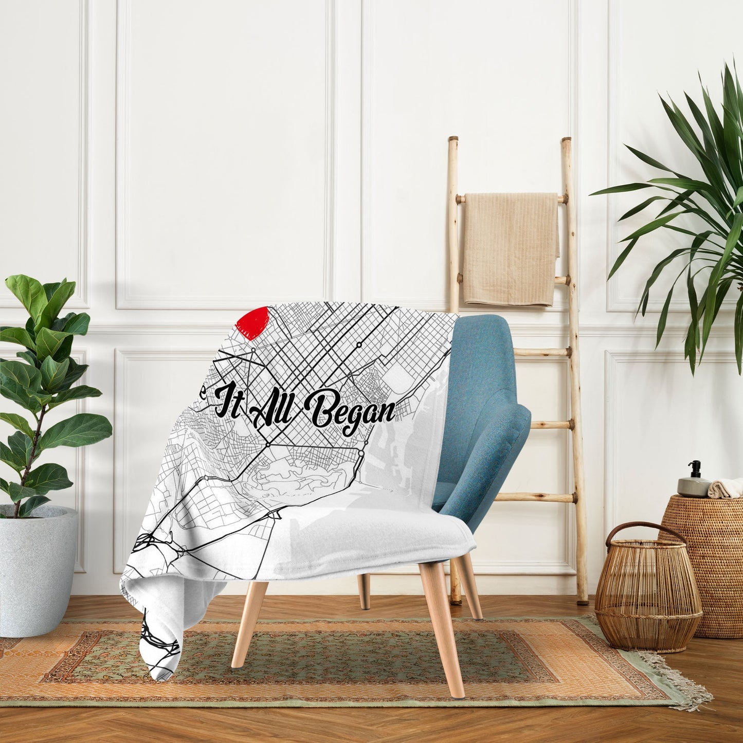 Where It All Began Retro - Personalized Anniversary or Valentine's Day gift for Husband or Wife - Custom Blanket - MyMindfulGifts