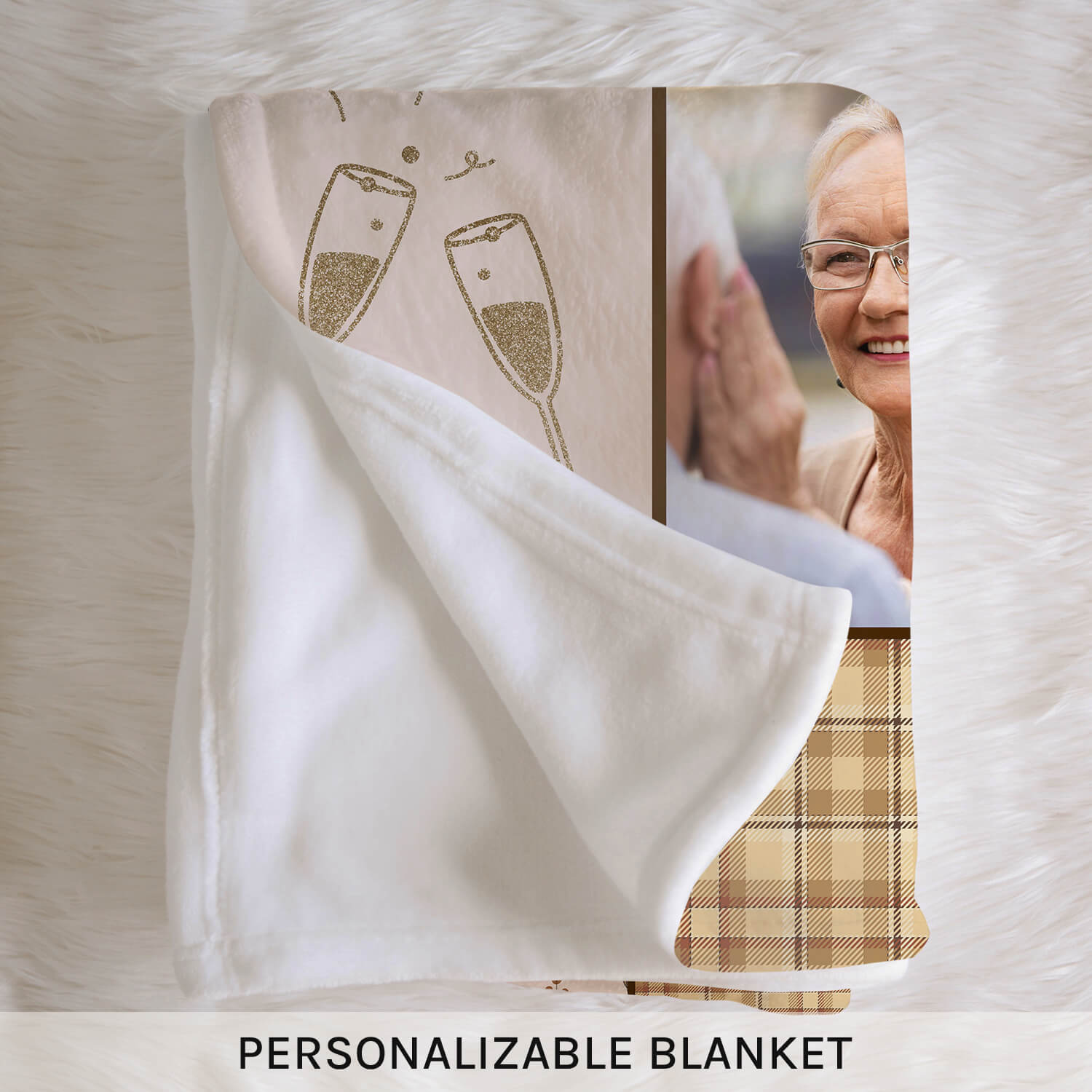 35 Year Quilt-style Photo - Personalized 35 Year Anniversary gift for Parents, Husband or Wife - Custom Blanket - MyMindfulGifts