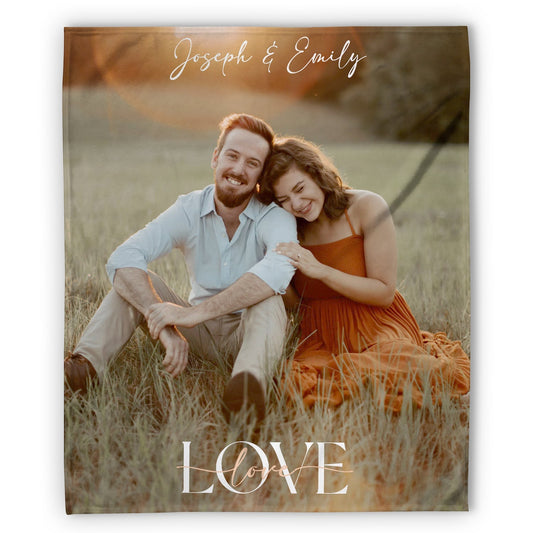 Simple Love - Personalized Anniversary or Valentine's Day gift for Husband or Wife - Custom Blanket - MyMindfulGifts