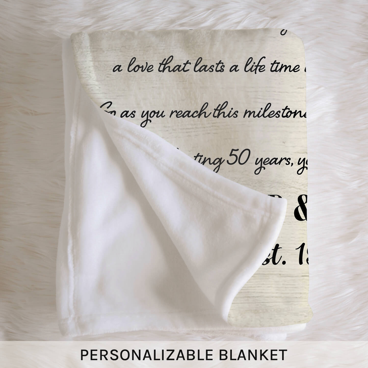 50th Wedding Anniversary - Personalized 50 Year Anniversary gift for Parents - Custom Blanket - MyMindfulGifts