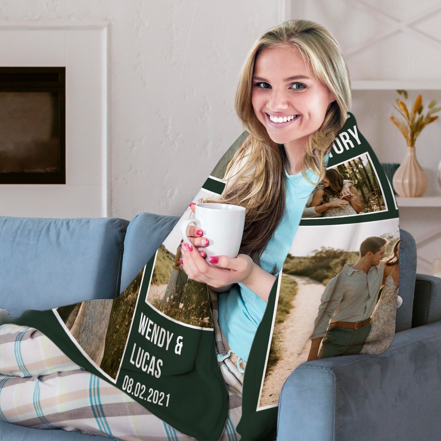 Our Love Story - Personalized Anniversary or Valentine's Day gift for Husband or Wife - Custom Blanket - MyMindfulGifts