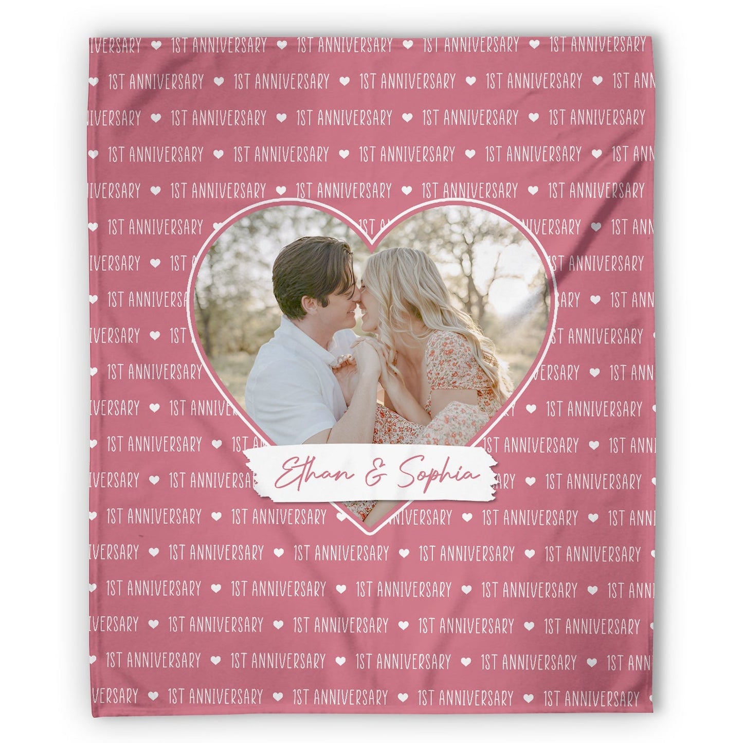 1st Anniversary - Personalized 1 Year Anniversary gift for Husband or Wife - Custom Blanket - MyMindfulGifts