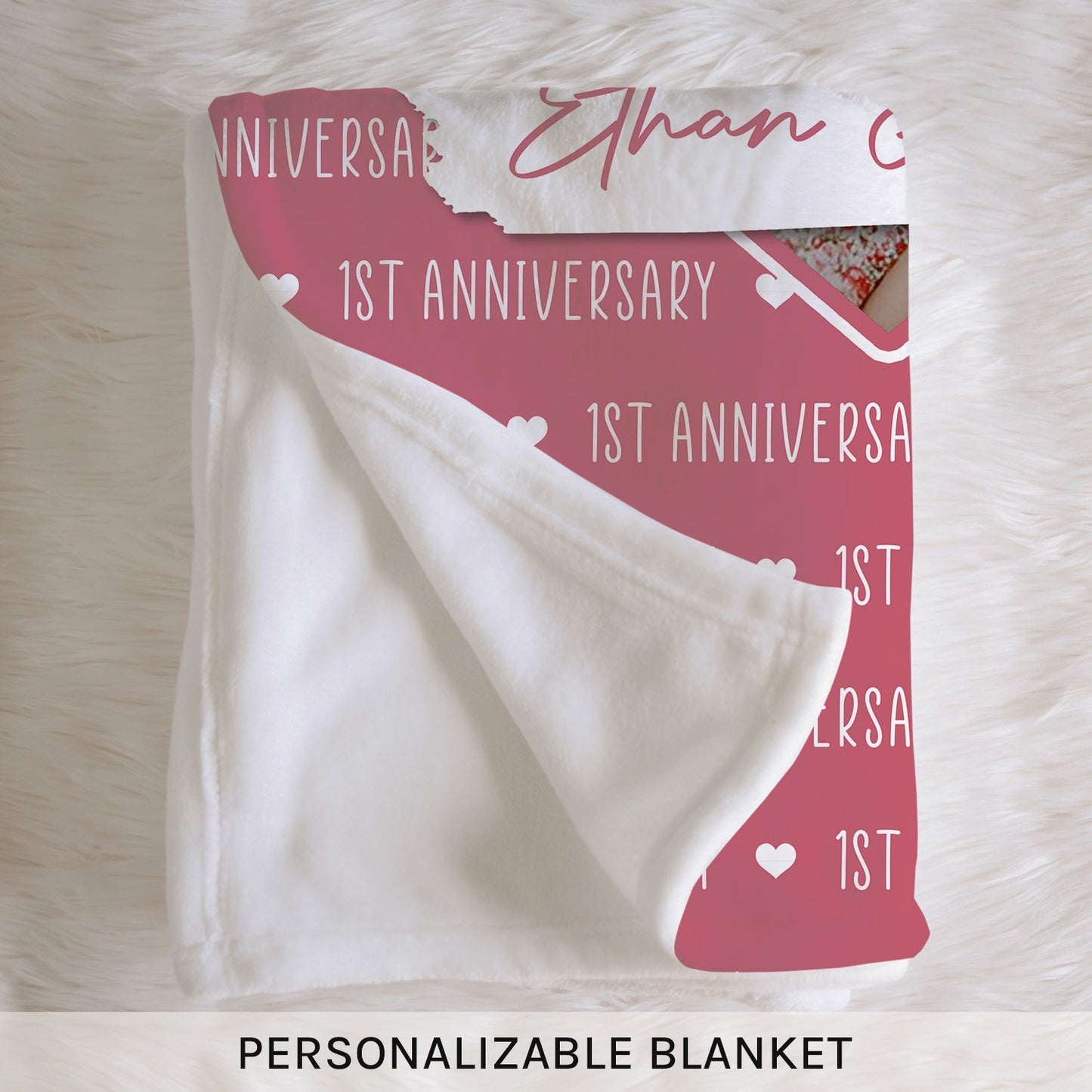 1st Anniversary - Personalized 1 Year Anniversary gift for Husband or Wife - Custom Blanket - MyMindfulGifts