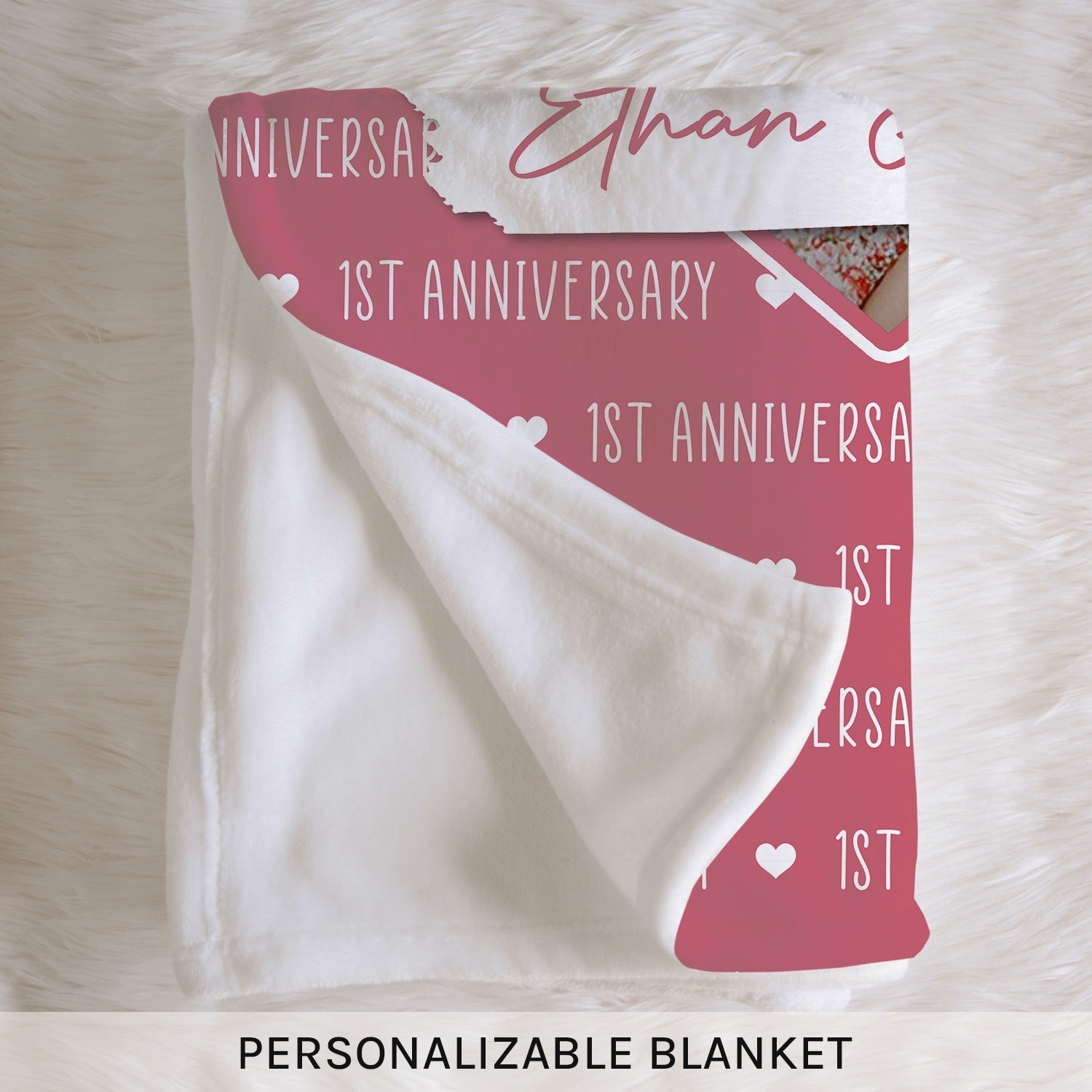 1st Anniversary - Personalized 1 Year Anniversary gift for Husband or Wife - Custom Blanket - MyMindfulGifts