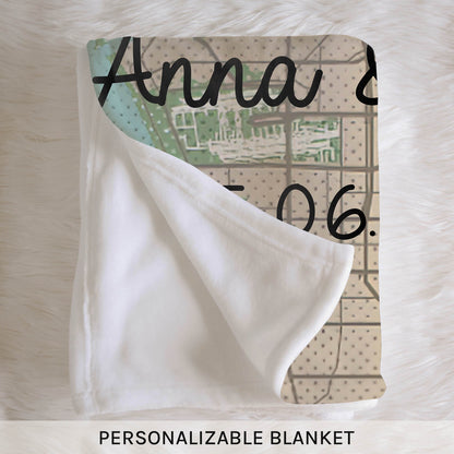 Where It All Began - Personalized Anniversary or Valentine's Day gift for Husband or Wife - Custom Blanket - MyMindfulGifts