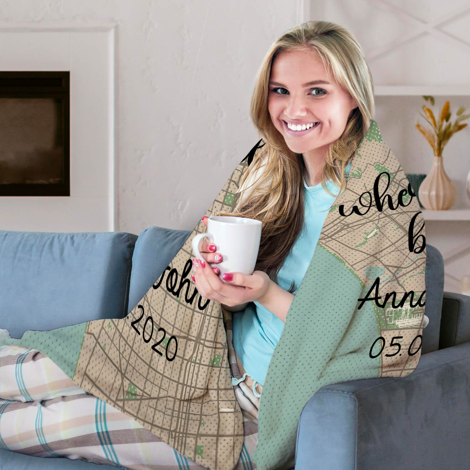 Where It All Began - Personalized Anniversary or Valentine's Day gift for Husband or Wife - Custom Blanket - MyMindfulGifts
