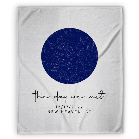 The Day We Met - Personalized Anniversary or Valentine's Day gift for Husband or Wife - Custom Blanket - MyMindfulGifts