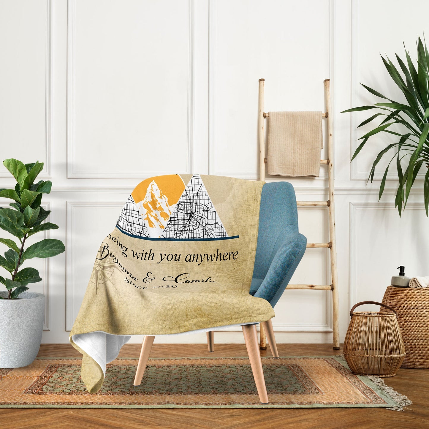 Travel Memories - Personalized Anniversary or Valentine's Day gift for Husband or Wife - Custom Blanket - MyMindfulGifts