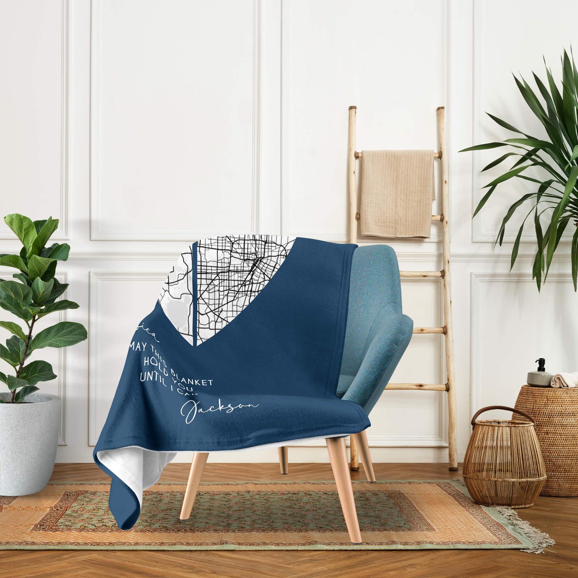 May This Blanket Hold You Until I Can - Personalized Anniversary or Valentine's Day gift for Long Distance Boyfriend or Girlfriend - Custom Blanket - MyMindfulGifts