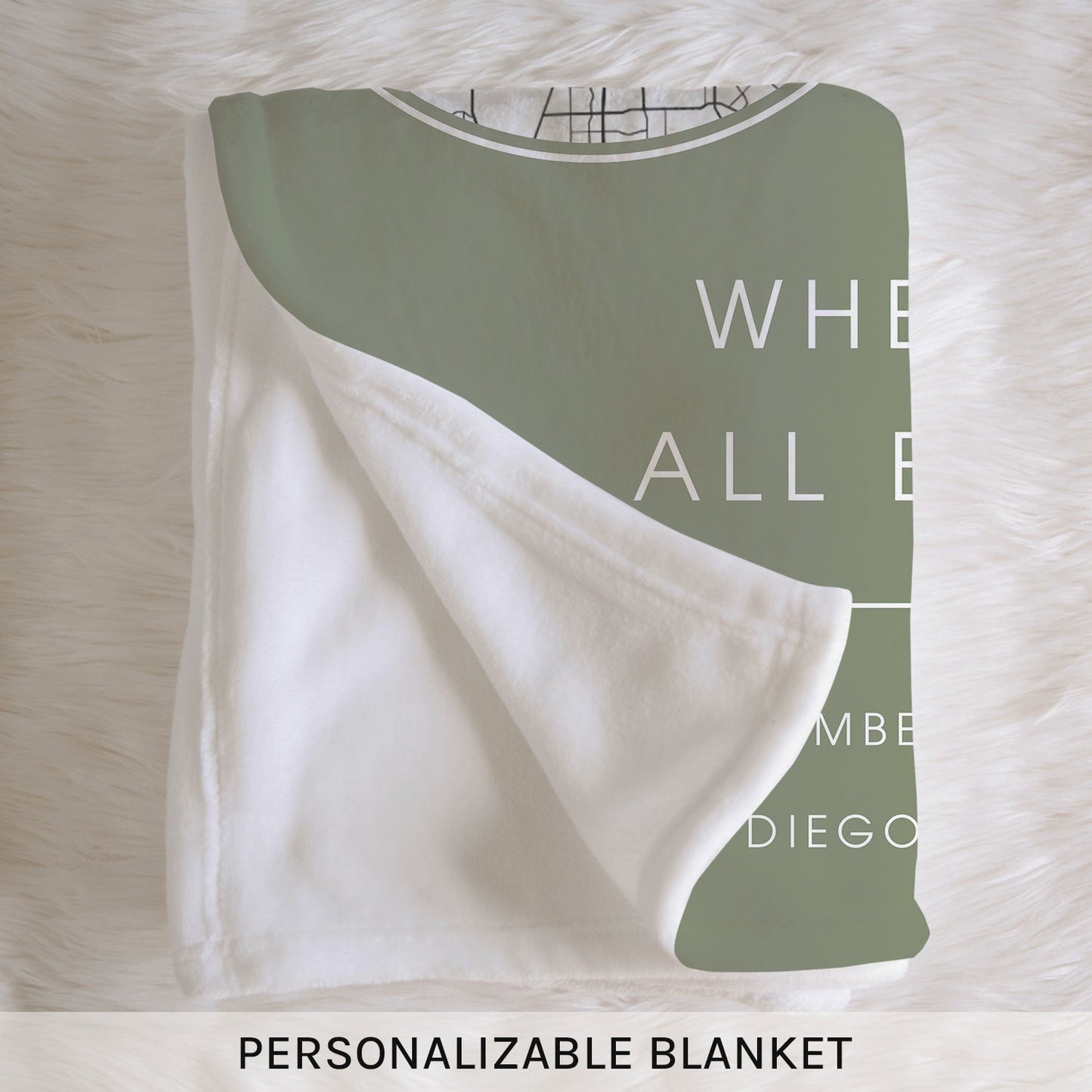 Where It All Began Map - Personalized Anniversary or Valentine's Day gift for Husband or Wife - Custom Blanket - MyMindfulGifts