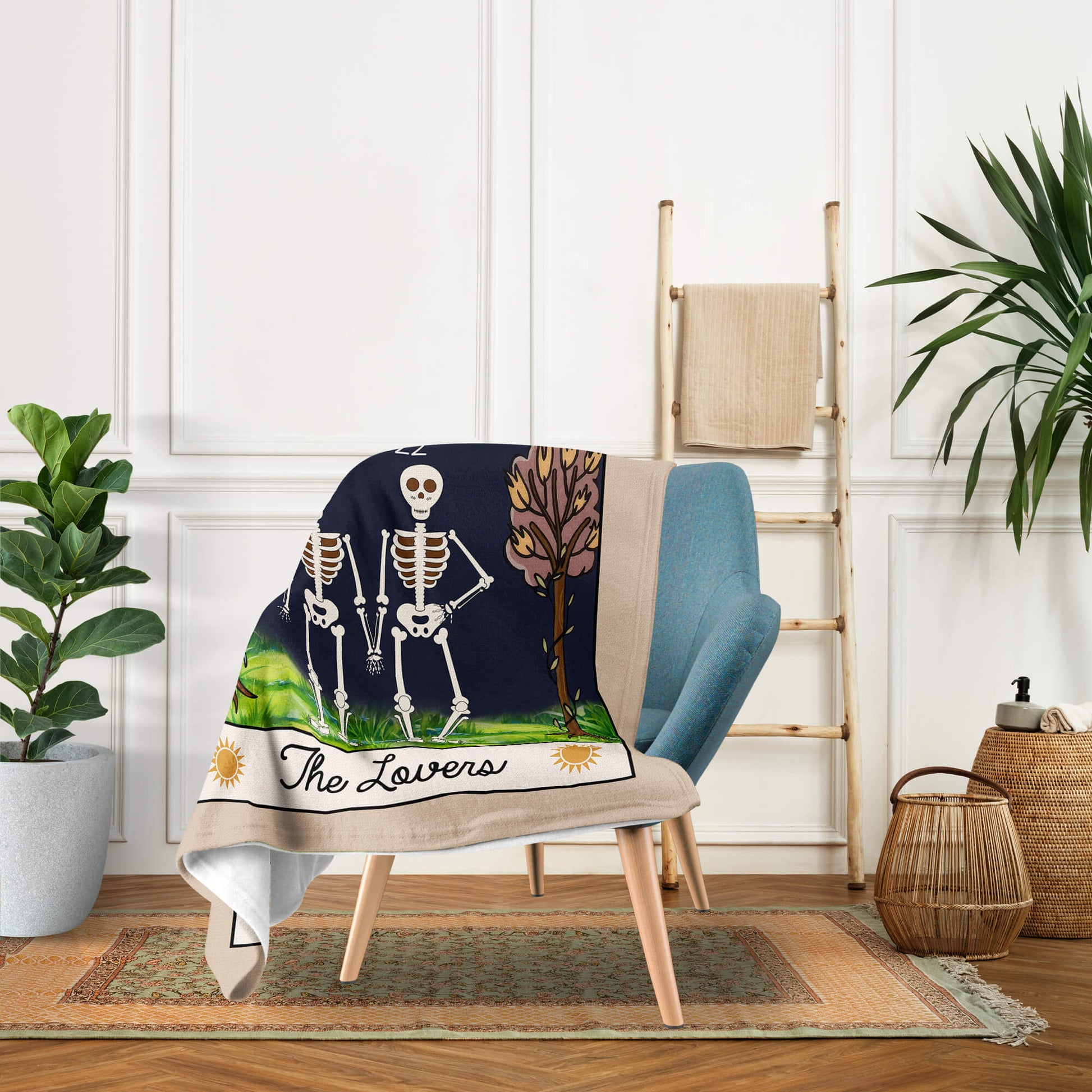 The Lovers - Personalized Anniversary or Halloween gift for Boyfriend or Girlfriend - Custom Blanket - MyMindfulGifts