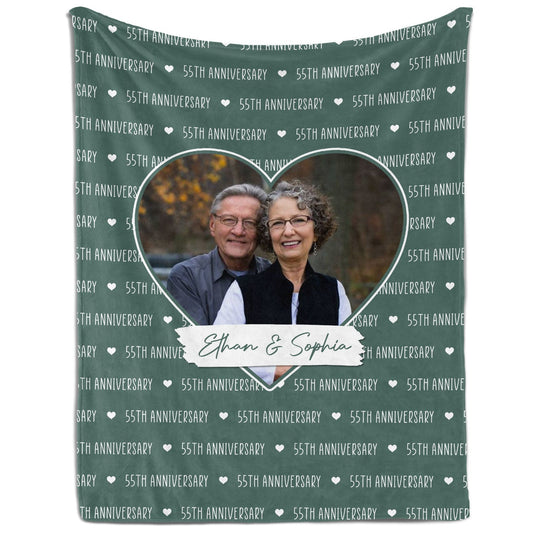 Personalized 55th Anniversary gift For Parents - Custom Canvas Print - MyMindfulGifts