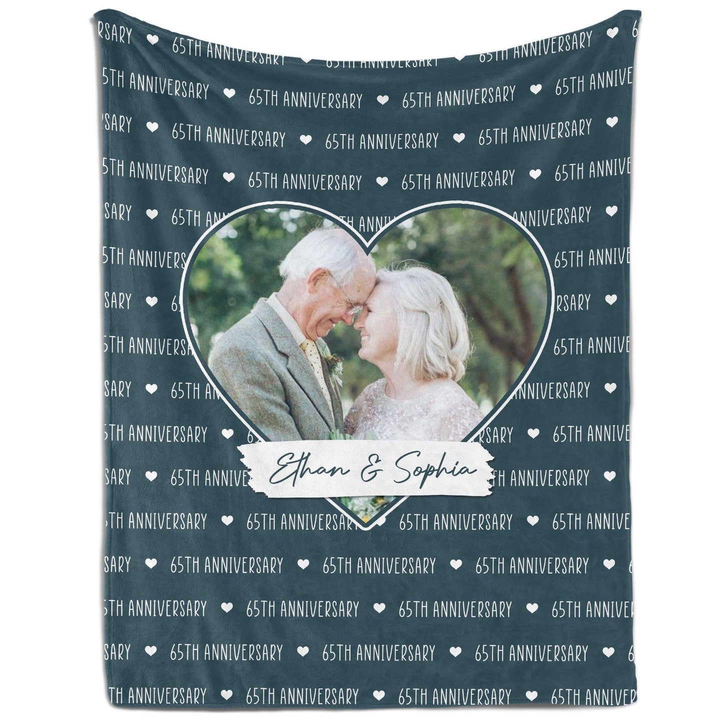 65th Anniversary - Personalized 65 Year Anniversary gift For Parents - Custom Canvas Print - MyMindfulGifts
