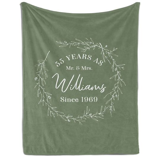 55 Years As - Personalized 55 Year Anniversary gift For Parents or Grandparents - Custom Blanket - MyMindfulGifts
