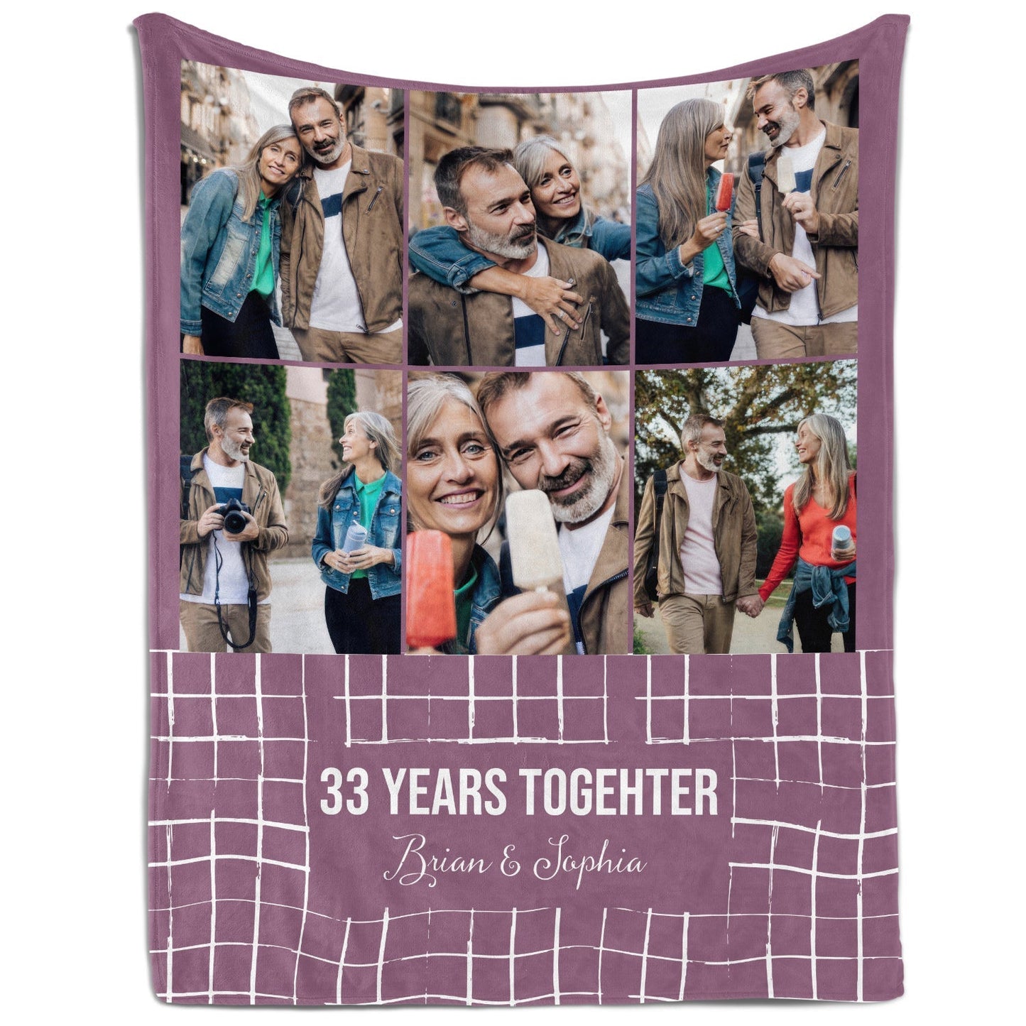 33 Years Together - Personalized 33 Year Anniversary gift For Parents - Custom Blanket - MyMindfulGifts