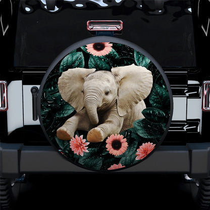 Baby Elephant Flower Car Spare Tire Cover