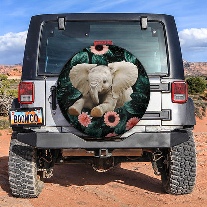 Baby Elephant Flower Car Spare Tire Cover