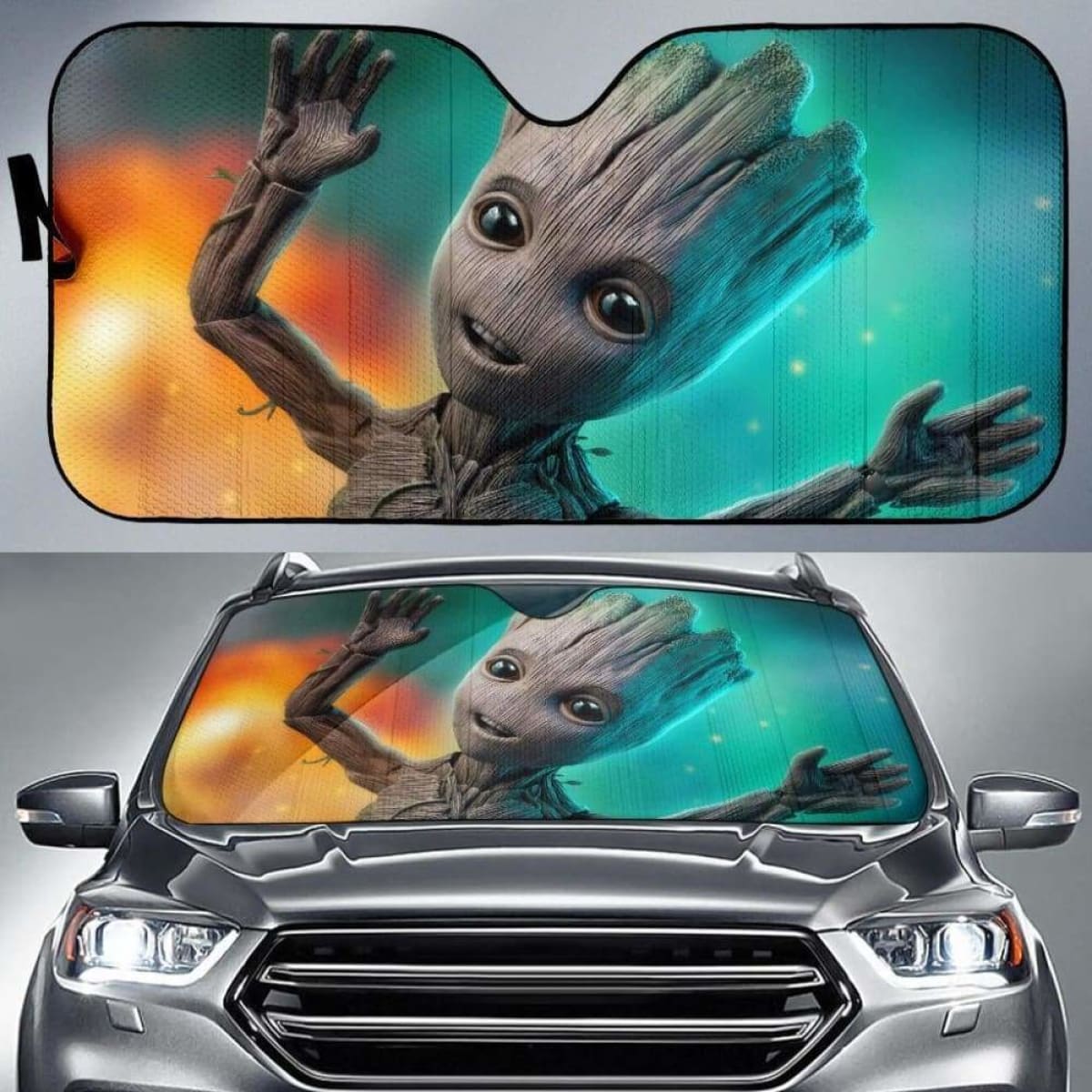 Baby Groot Auto Sun Shades 918b Universal Fit