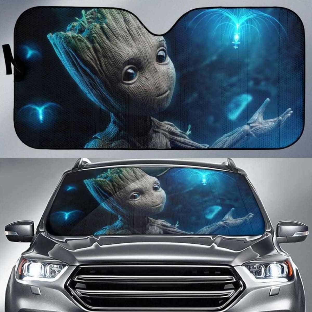 Baby Groot Cute Car Sun Shades 918b Universal Fit