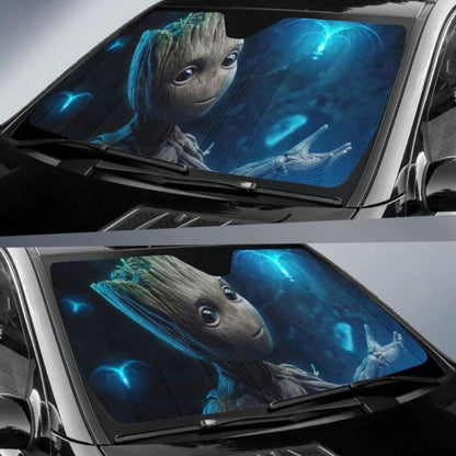 Baby Groot Cute Car Sun Shades 918b Universal Fit