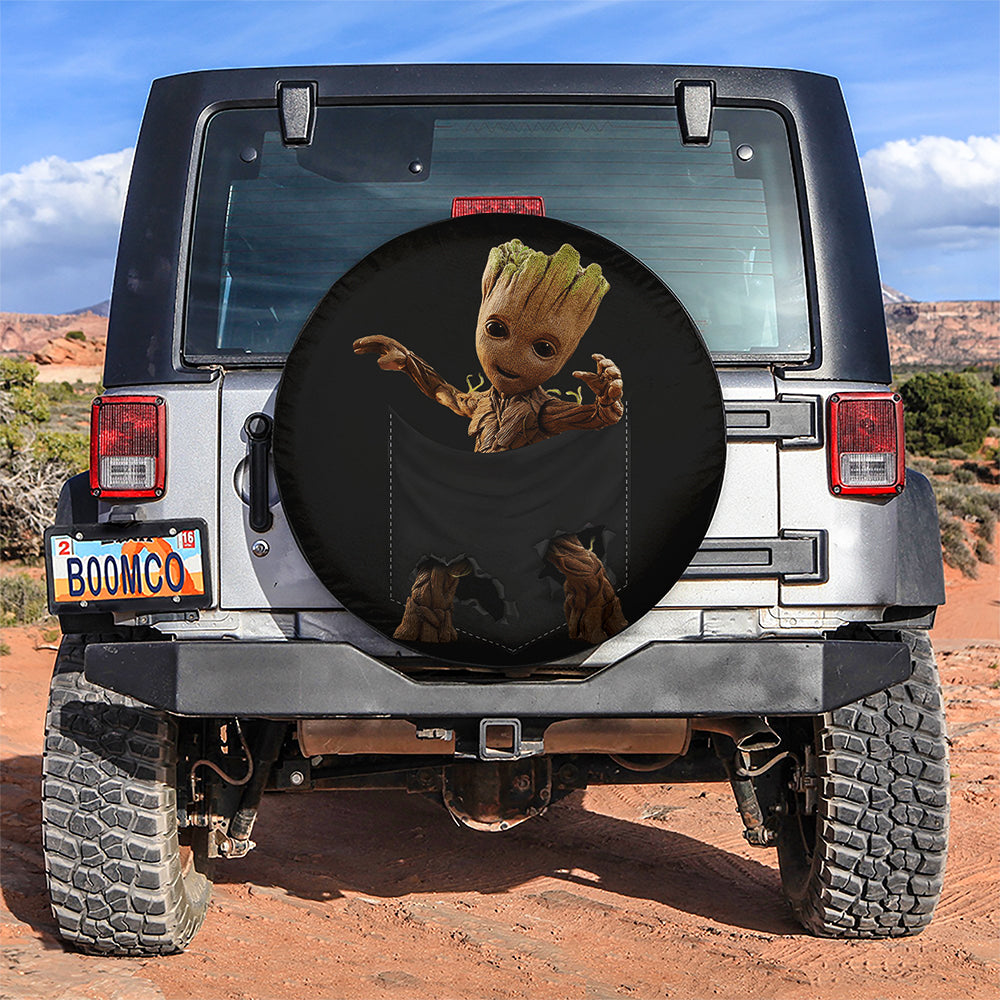 Baby Groot Hanging Pocket Car Spare Tire Cover