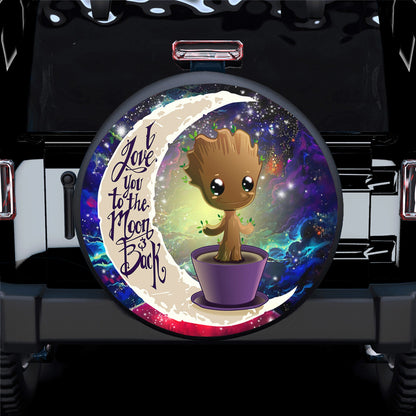 Baby Groot Love You To The Moon Galaxy Spare Tire Cover