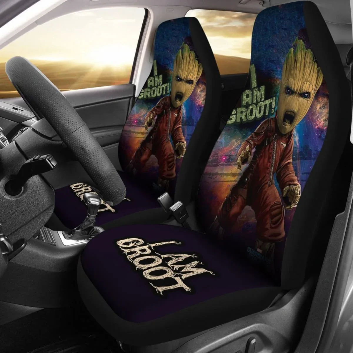 Baby Groot Star-Mini Guardians Of The Galaxy Car Seat Covers Universal Fit - PersonalizedFury