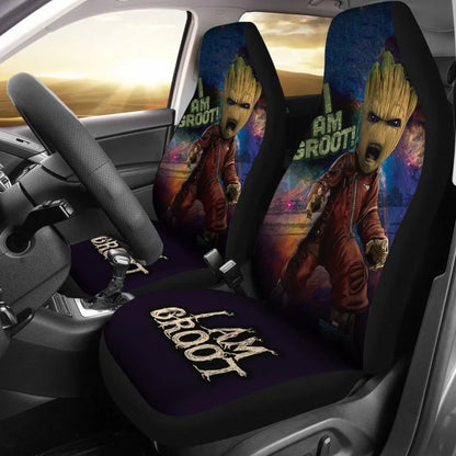 Baby Groot Star-Mini Guardians Of The Galaxy Car Seat Covers Universal Fit - PersonalizedFury