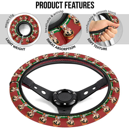 Baby Santa Monkey D. Luffy  Demon Slayer Anime Premium Custom Car Steering Wheel Cover 1