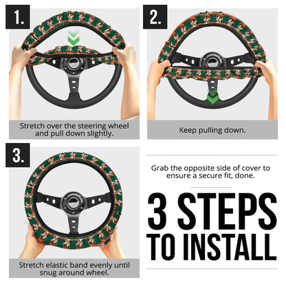 Baby Santa Monkey D. Luffy  Demon Slayer Anime Premium Custom Car Steering Wheel Cover 2