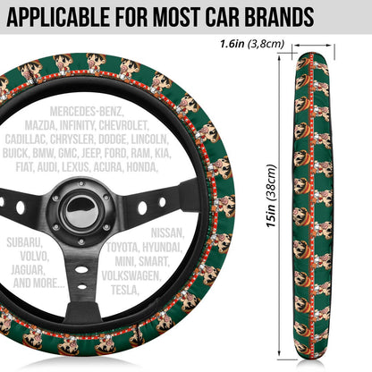 Baby Santa Monkey D. Luffy  Demon Slayer Anime Premium Custom Car Steering Wheel Cover 2
