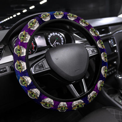 Baby Yoda 3 Space Car Steering Wheel Cover