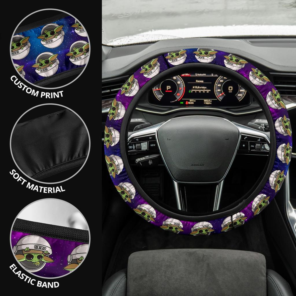 Baby Yoda 3 Space Car Steering Wheel Cover