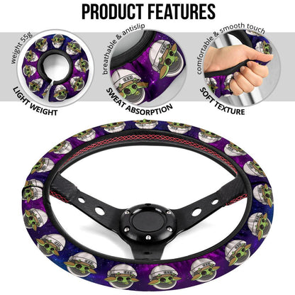 Baby Yoda 3 Space Car Steering Wheel Cover