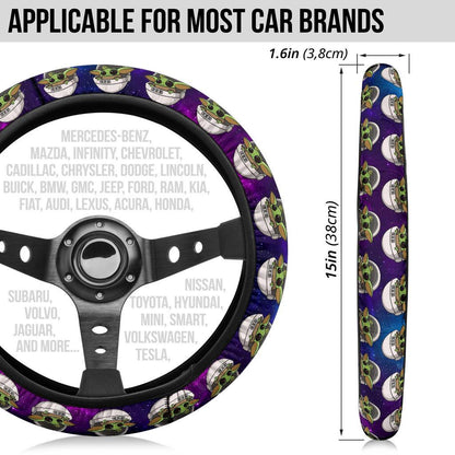 Baby Yoda 3 Space Car Steering Wheel Cover