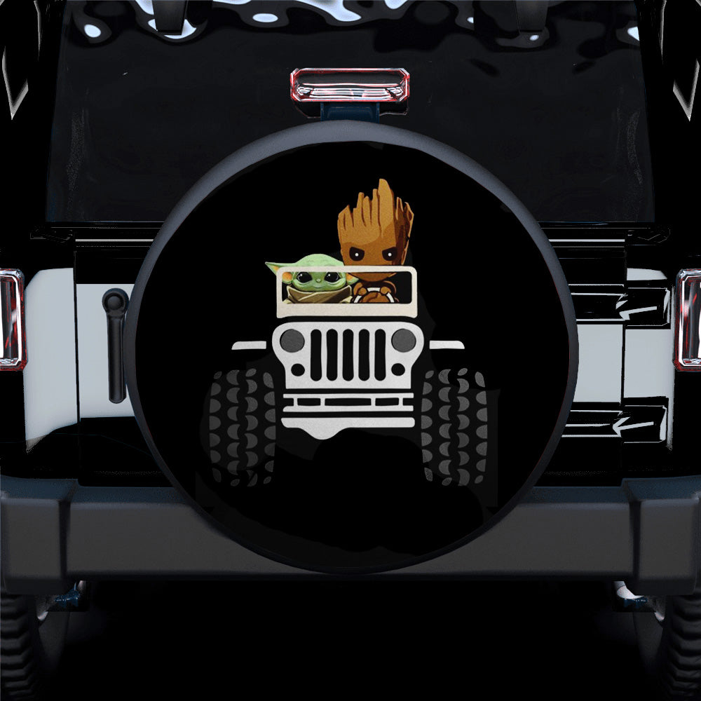 Baby Yoda And Groot Jeep Car Spare Tire Cover