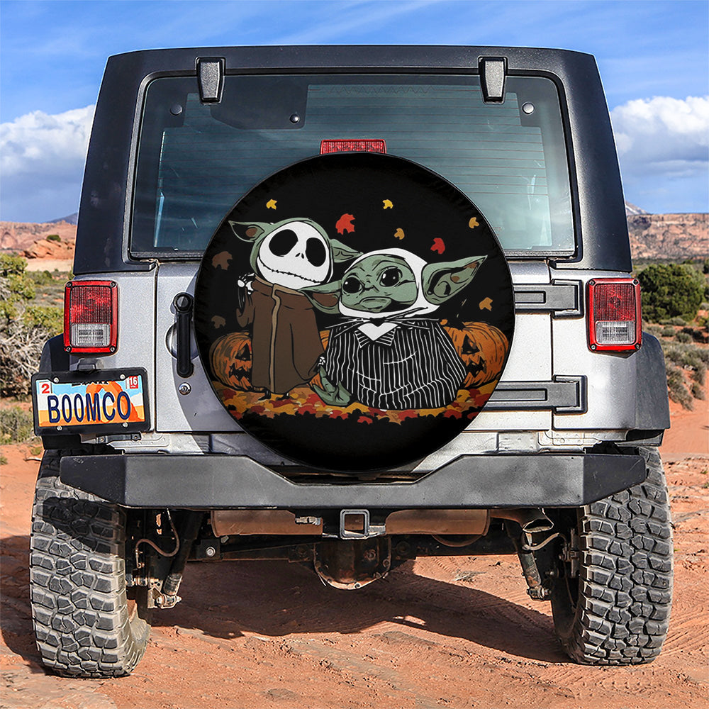 Baby Yoda And Jack Halloween Car Spare Tire Cover