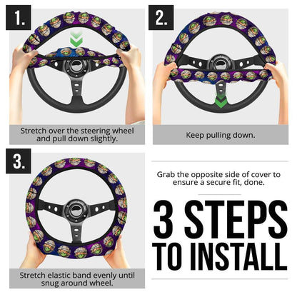 Baby Yoda Cartoon Car Steering Wheel Cover
