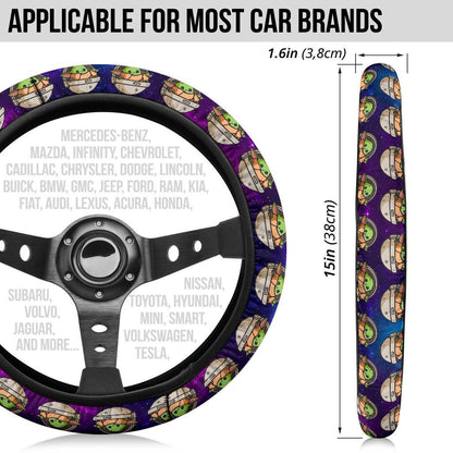 Baby Yoda Cartoon Car Steering Wheel Cover