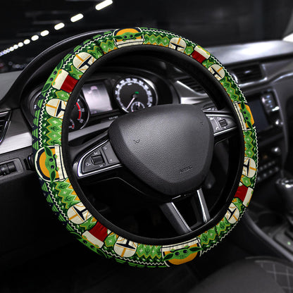 Baby Yoda Cute Christmas Premium Custom Car Steering Wheel Cover