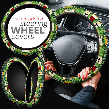 Baby Yoda Cute Christmas Premium Custom Car Steering Wheel Cover