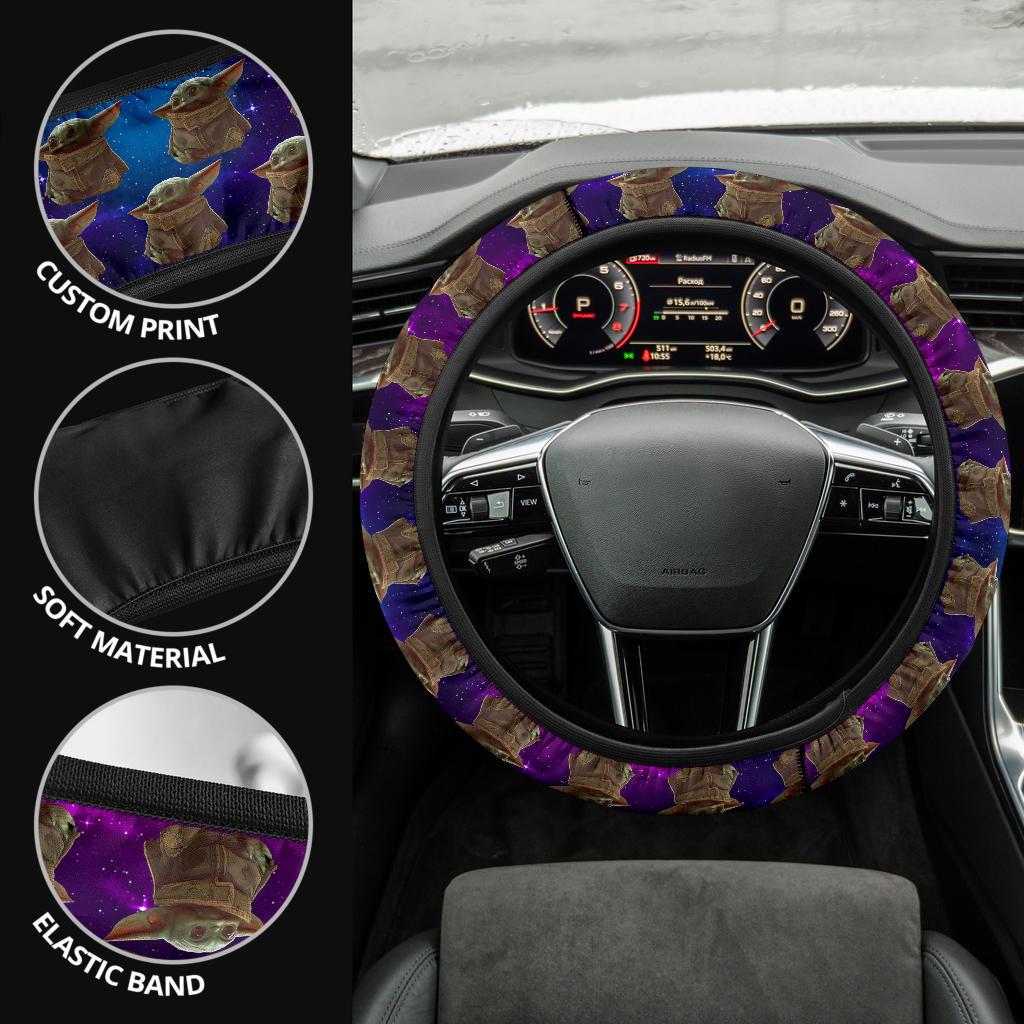 Baby Yoda Galaxy Car Steering Wheel Wover