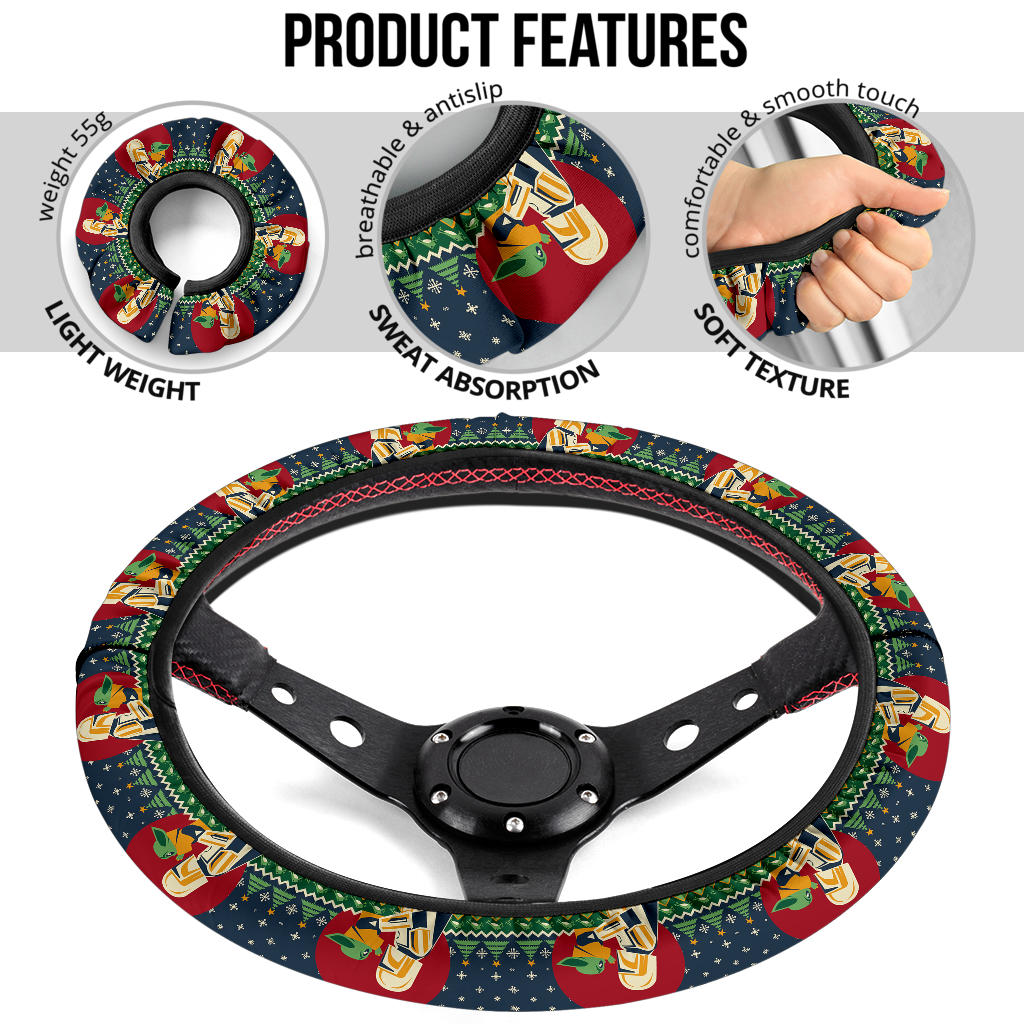 Baby Yoda Mandalorian Cute Premium Custom Car Steering Wheel Cover