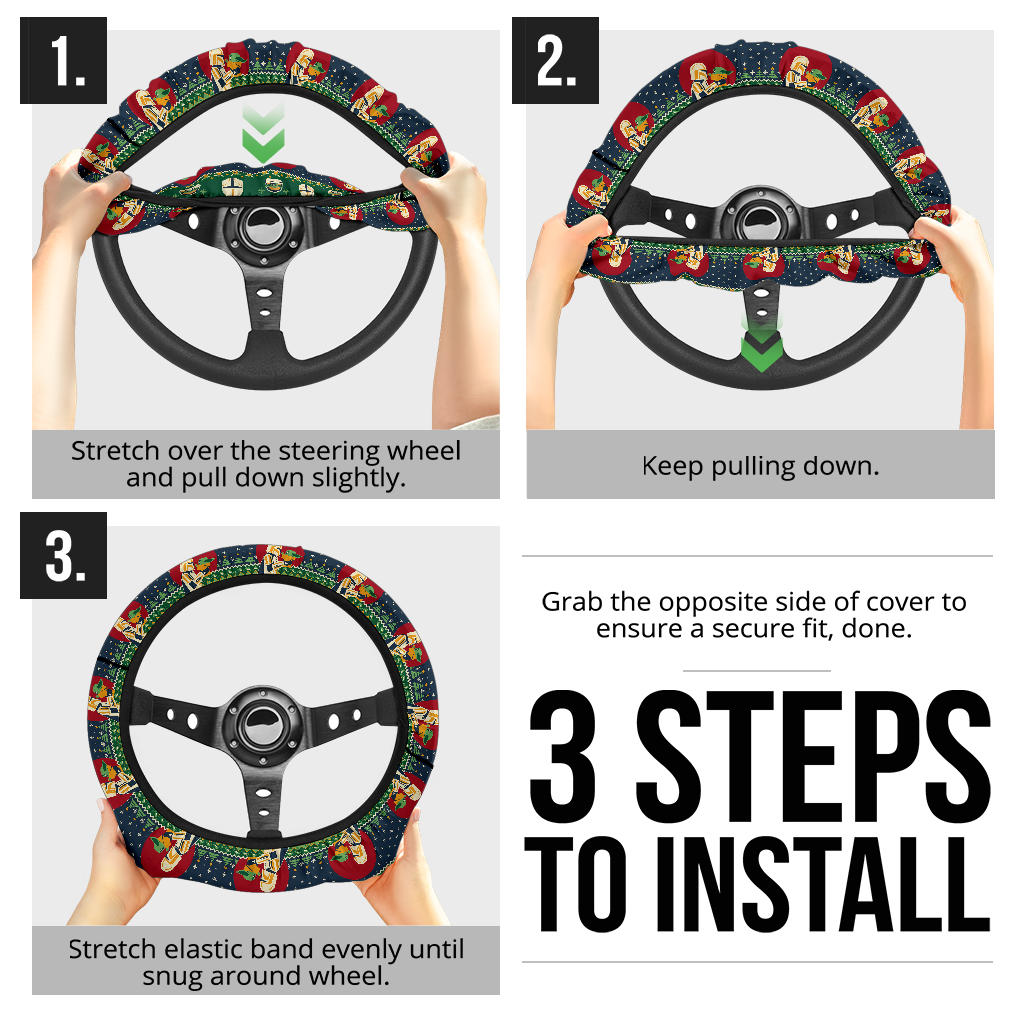 Baby Yoda Mandalorian Cute Premium Custom Car Steering Wheel Cover