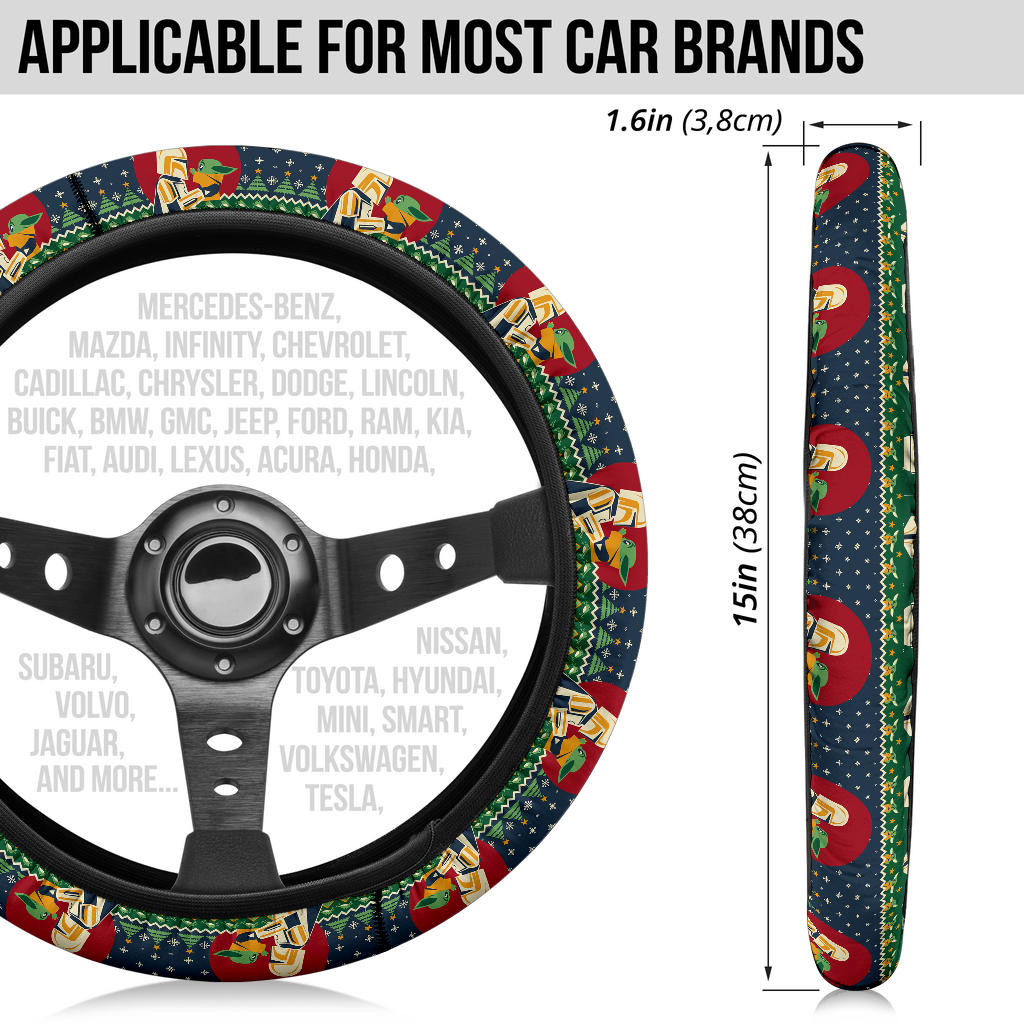 Baby Yoda Mandalorian Cute Premium Custom Car Steering Wheel Cover