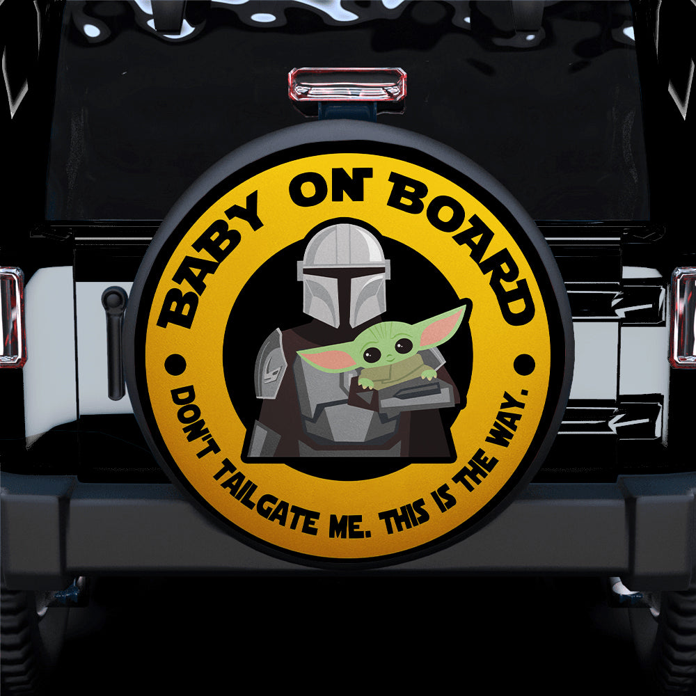 Baby Yoda On Board Car Spare Tire Cover