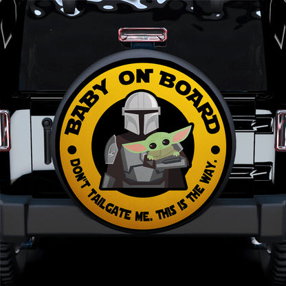 Baby Yoda On Board Car Spare Tire Cover
