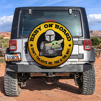 Baby Yoda On Board Car Spare Tire Cover