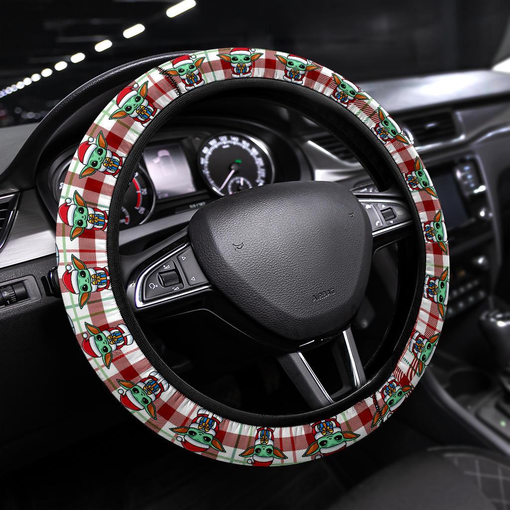 Baby Yoda Red Car Steering Wheel Cover